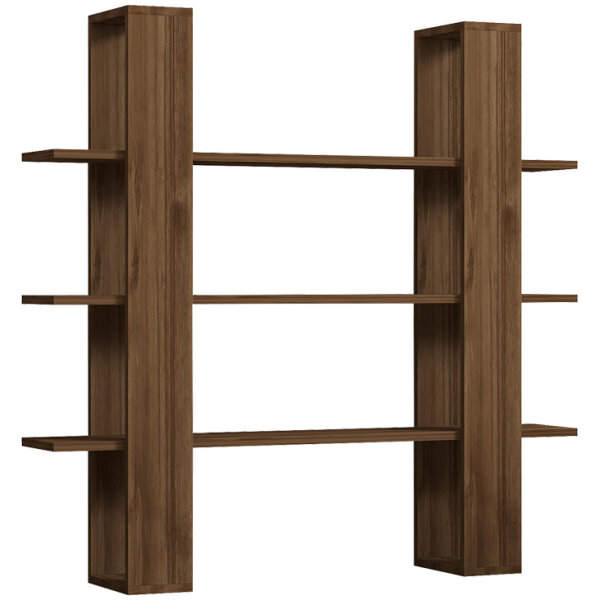 Βιβλιοθήκη Yotek  σε καρυδί απόχρωση 120x23x120εκ
