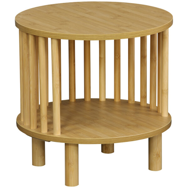 Κομοδίνο Nodial  MDF/Bamboo σε φυσική απόχρωση Φ40x40εκ