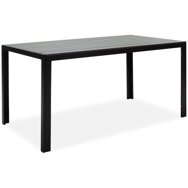 Τραπέζι Nares  αλουμίνιο μαύρο-plywood ανθρακί 140x80x72.5εκ