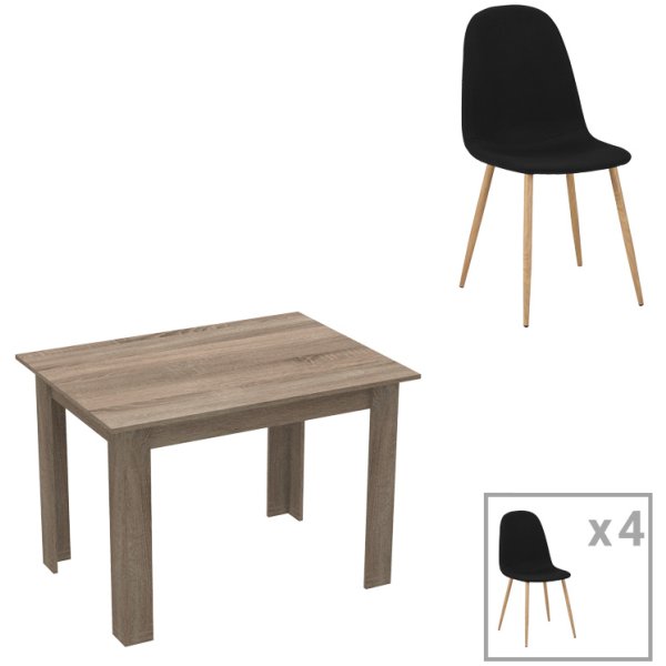 Τραπεζαρία Manka-Bella  σετ 5τεμ σε sonoma truffle απόχρωση 110x80x70εκ