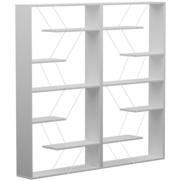 Βιβλιοθήκη Tars  γκρι-λευκό 168x24x157εκ