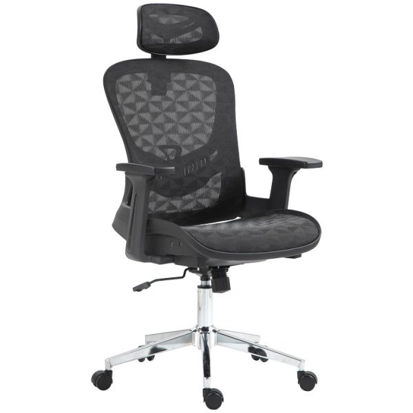 Καρέκλα γραφείου εργασίας Mergi  μαύρο mesh 62x63x120εκ