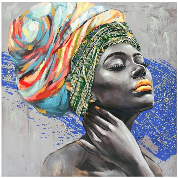 Πίνακας σε καμβά Africana Inart 100x3x100εκ