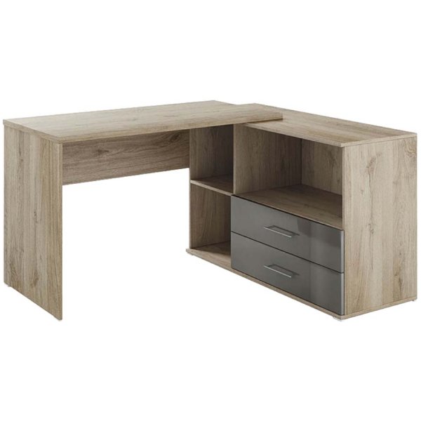 Γραφείο υπολογιστή γωνιακό, Modul 46, 143,5/127/75εκ, Genomax
